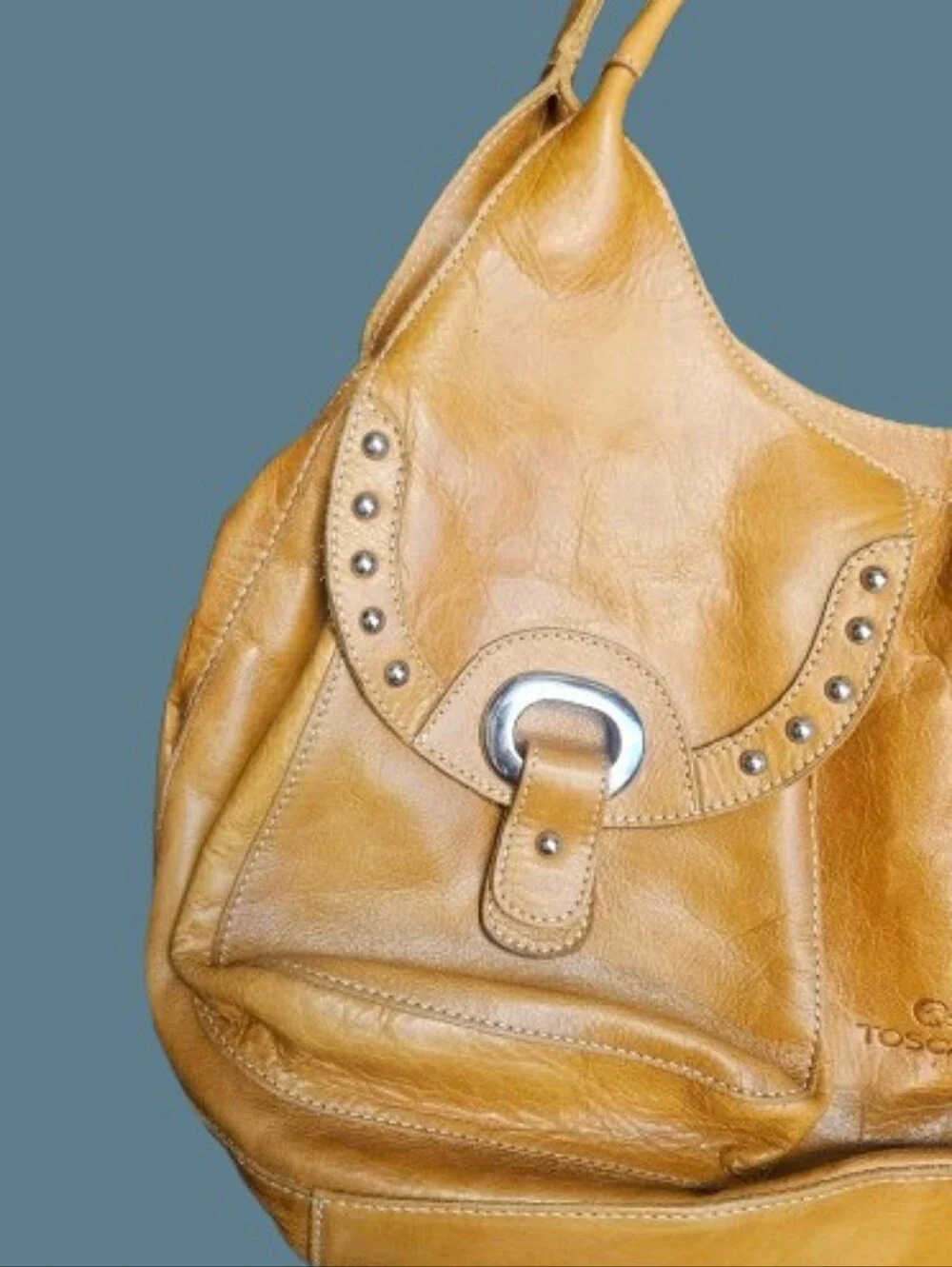 *Toscani Vintage Italian Leather Shoulder Bag Purse